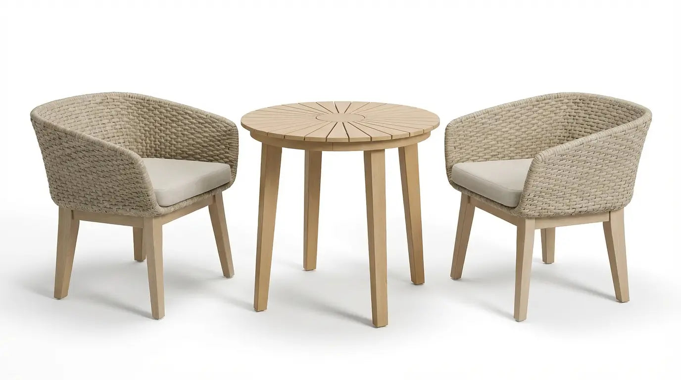 Roma 2 Seater Round Sunray Bistro Set with Eden Dawn Chair