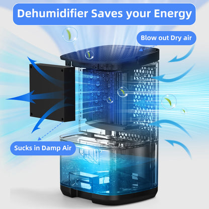 Whisper-Quiet Compact Portable Dehumidifier