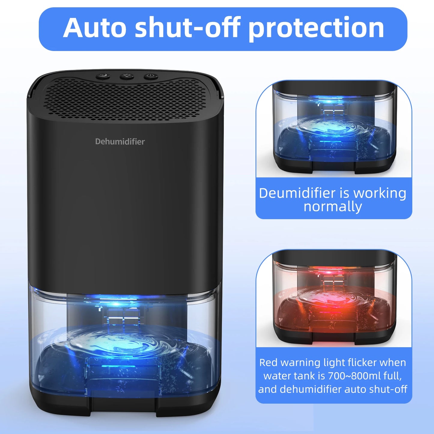 Whisper-Quiet Compact Portable Dehumidifier